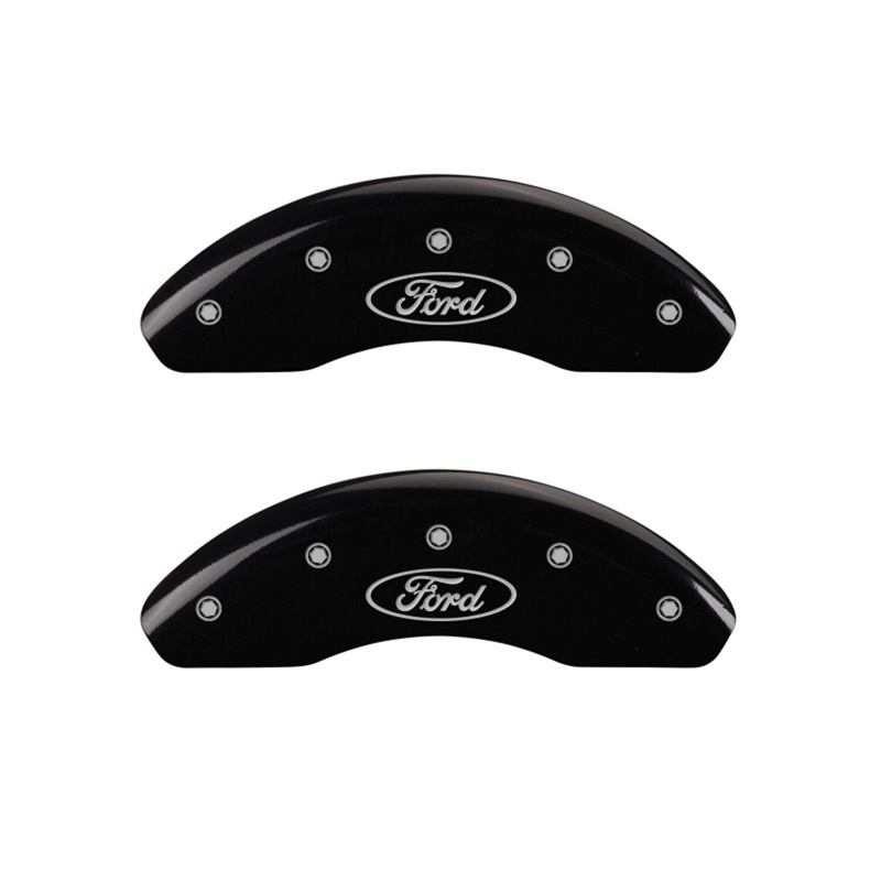 MGP Front set 2 Caliper Covers Engraved Front Oval logo/Ford Black finish silver ch thumbnail 3