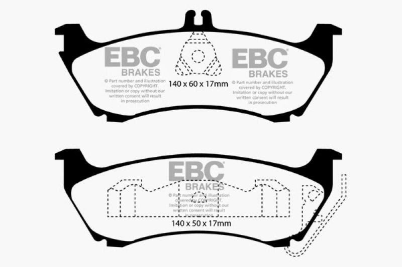 EBC 99-02 Mercedes-Benz M-Class (ML) ML320 3.2 Greenstuff Rear Brake Pads thumbnail 5