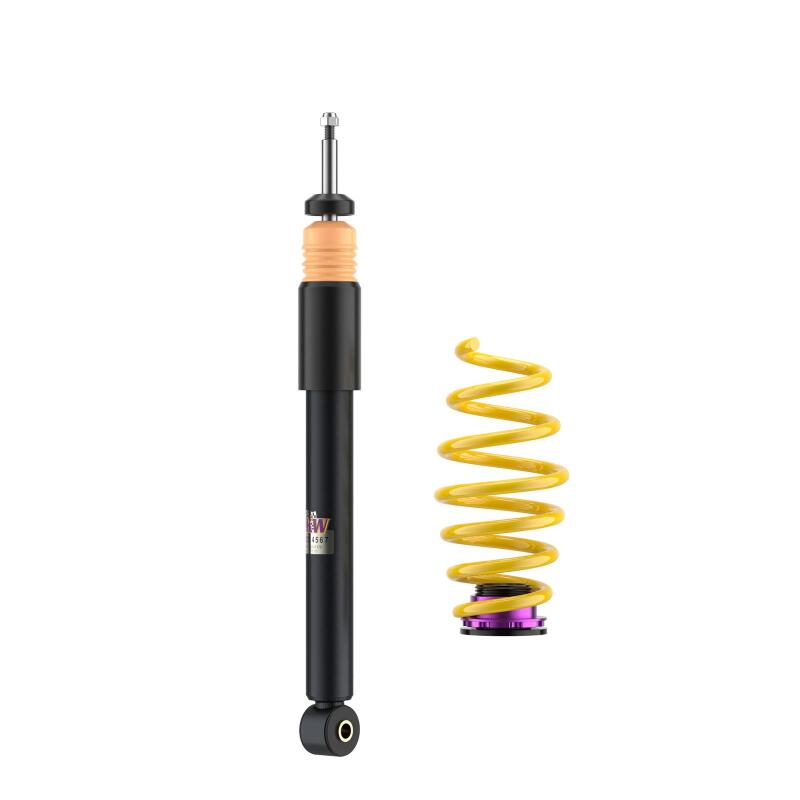 KW Variant 1 Coilover Kits 10280029 Kits, 1, 0.9 - 2.1 in. Lowered Front, 0.9 - 2.1 in. Lowered Rear, Natural/Purple Shocks, Yellow Springs, Volkswagen, Audi, Kit thumbnail 5