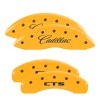 MGP 4 Caliper Covers Engraved Front Cursive/Cadillac Engraved Rear CTS Yellow finish black ch thumbnail 8