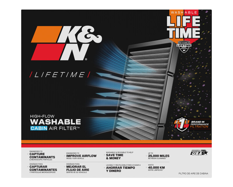 K&N 17-23 Tesla 3 / 20-23 Tesla Y Cabin Air Filter (Pair)
