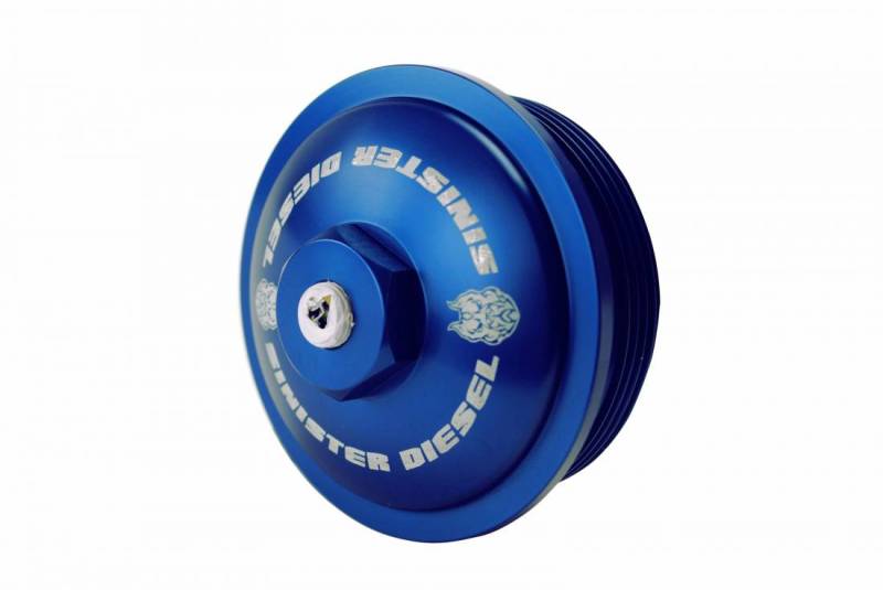Sinister Diesel 03-07 Ford 6.0L Billet Blue Cap Kit thumbnail 7