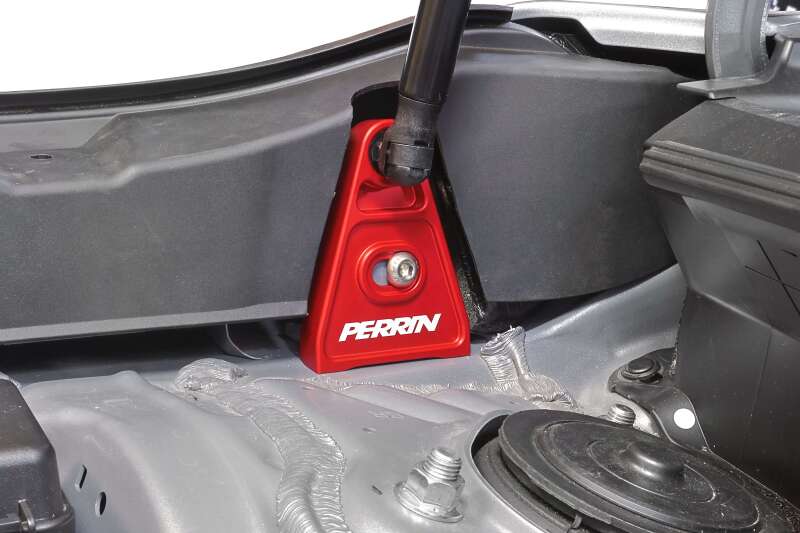 PERRIN 15+ Subaru WRX/STI High-Lift Hood Brackets - Red thumbnail 3
