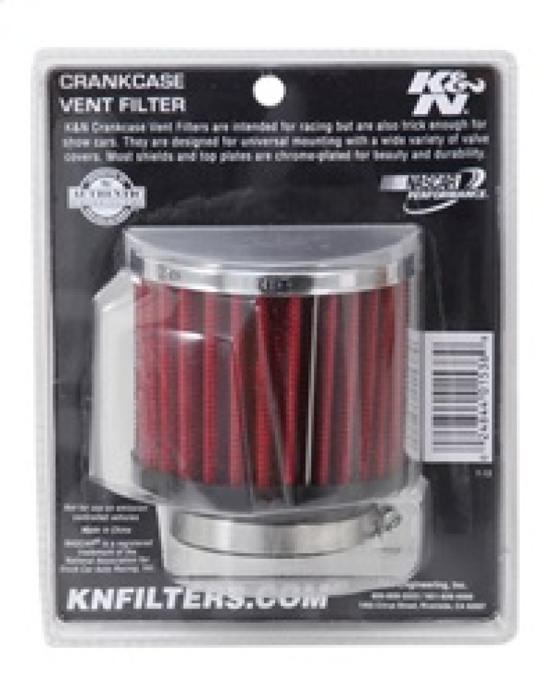 K&N 1.75in Flange ID x 3in OD x 2.5in H Chrome Finish Rubber Base Crankcase Vent Filter thumbnail 8