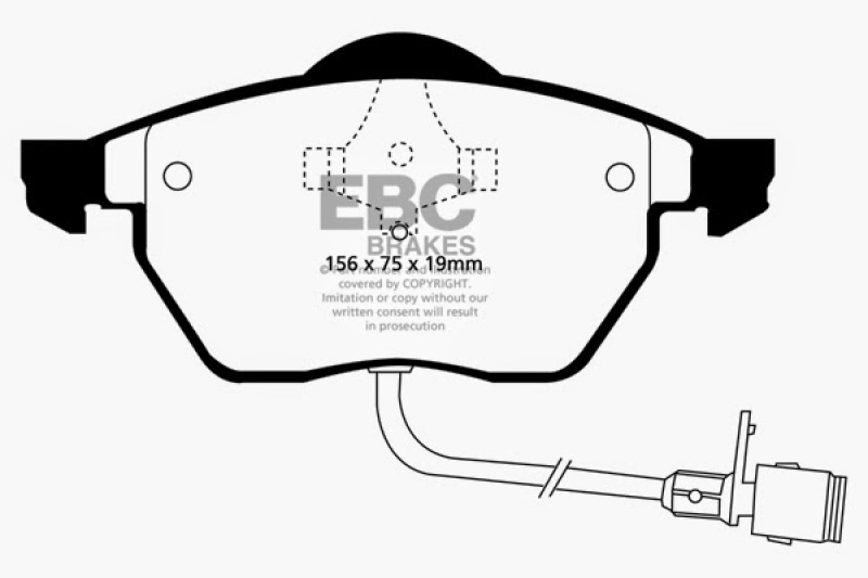 EBC 92-94 Audi 100 2.8 Ultimax2 Front Brake Pads thumbnail 4