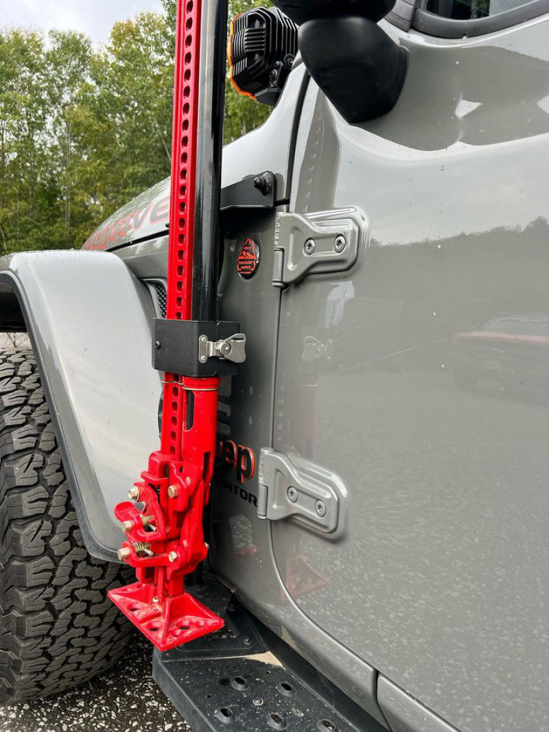 Go Rhino 18-24 Jeep Wrangler JL/JLU/JT Front Fender Jack Mount for Hi-Lift Jack - Tex. Blk thumbnail 6