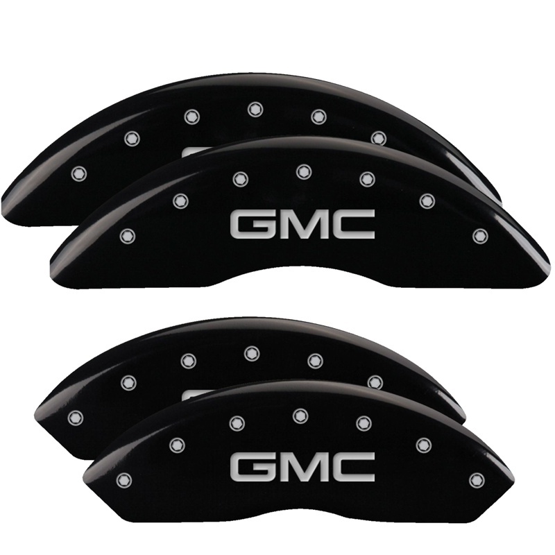 MGP 4 Caliper Covers Engraved Front & Rear Denali Black finish silver ch thumbnail 5