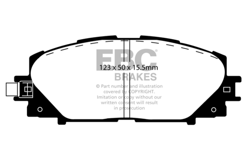 EBC 11+ Lexus CT200h 1.8 Hybrid Ultimax2 Front Brake Pads thumbnail 3