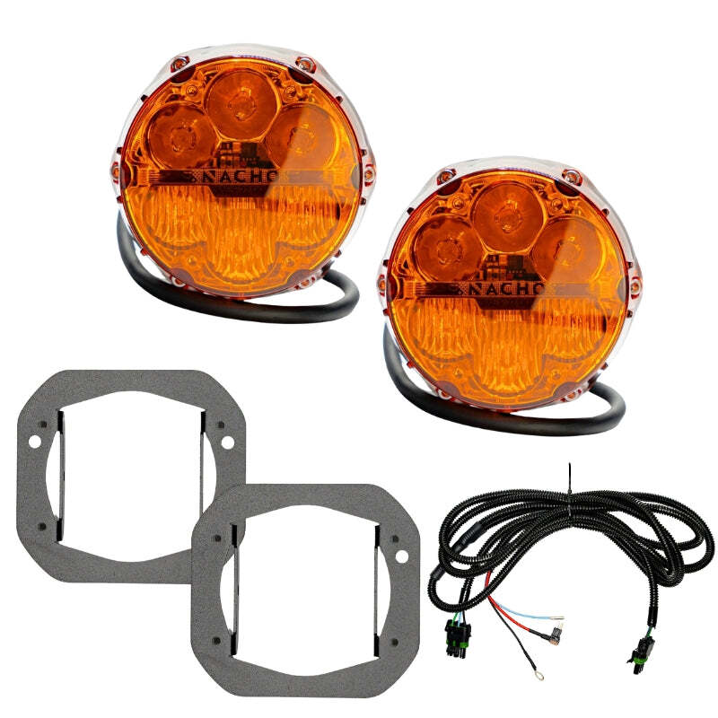 Nacho Lighting Jeep JL/JT Nacho SAE Only Plug N Play Fog Light Kit (Bumper Kit) - Amber