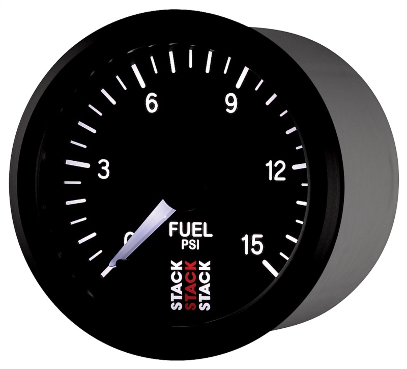 Autometer Stack 52mm 0-15 PSI 1/8in NPTF Male Pro Stepper Motor Fuel Pressure Gauge - Black thumbnail 8