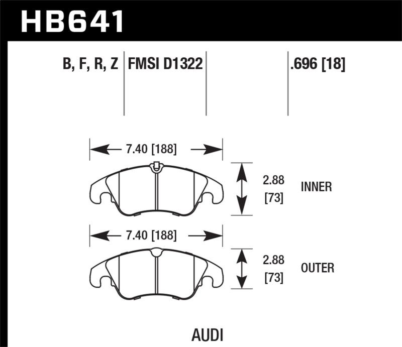 Hawk 2009-2014 Audi A4 HPS 5.0 Front Brake Pads thumbnail 4
