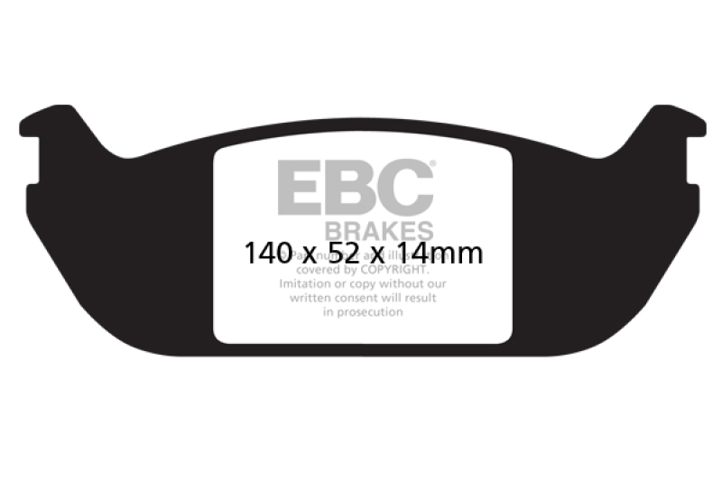 EBC 03-06 Lincoln Aviator 4.6 Yellowstuff Rear Brake Pads thumbnail 4
