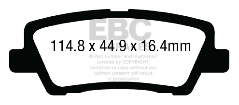 EBC 12+ Cadillac ATS 2.0 Turbo Ultimax2 Rear Brake Pads thumbnail 4