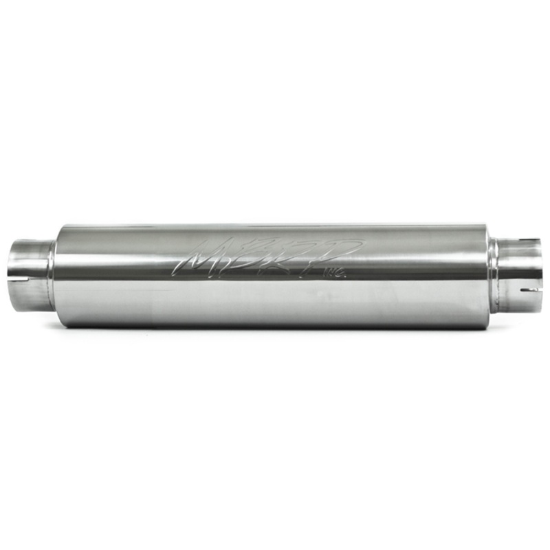 MBRP Universal Quiet Tone Muffler 4in Inlet/Outlet 24in Body 6in Dia 30in Overall T304 thumbnail 6