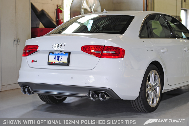 AWE Tuning Audi B8.5 S4 3.0T Track Edition Exhaust - Chrome Silver Tips (102mm) thumbnail 7