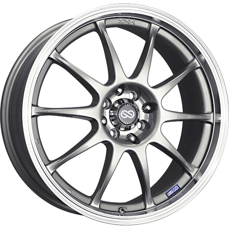 Enkei J10 17x7 5x108/115 38mm Offset 72.62mm Bore Dia Silver w/ Machined Lip Wheel