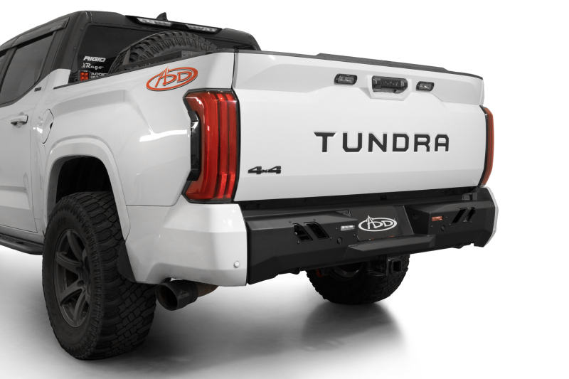 Addictive Desert Designs 2022+ Toyota Tundra Black Label Rr Bumper - Hammer Blk w/ Satin Blk Panels thumbnail 9