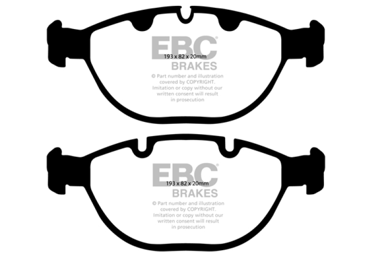 EBC 02-04 BMW X5 4.6 Yellowstuff Front Brake Pads thumbnail 5