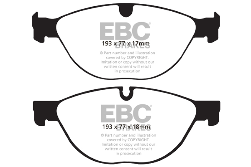EBC 10-15 Jaguar XF 5.0 Supercharged (470) Yellowstuff Front Brake Pads thumbnail 5
