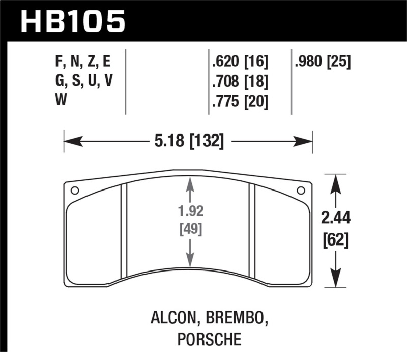 Hawk Brembo / Alcon / Porsche DTC-30 Motorsports Brake Pads thumbnail 6