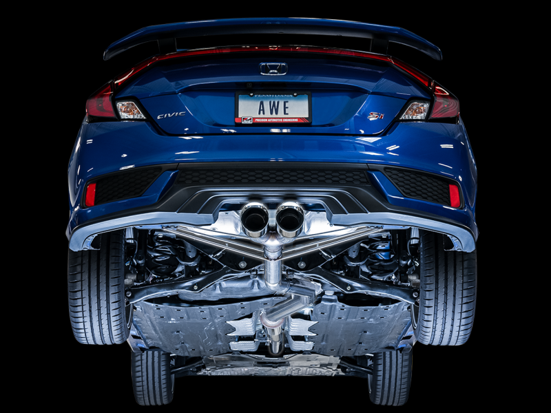 AWE Tuning 17+ Honda Civic SI 1.5L / Type R 2.0L Turbo Triple-to-Dual Tip Conversion Kit thumbnail 8