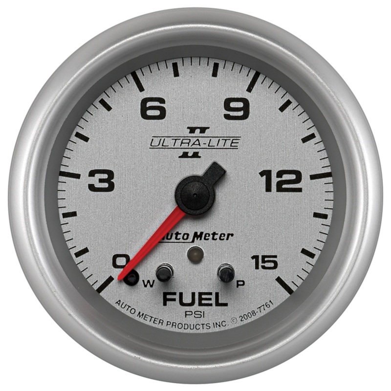 AutoMeter Gauge Fuel Press 2-5/8in. 15PSI Stepper Motor W/ Peak & Warn Ultra-Lite II thumbnail 4