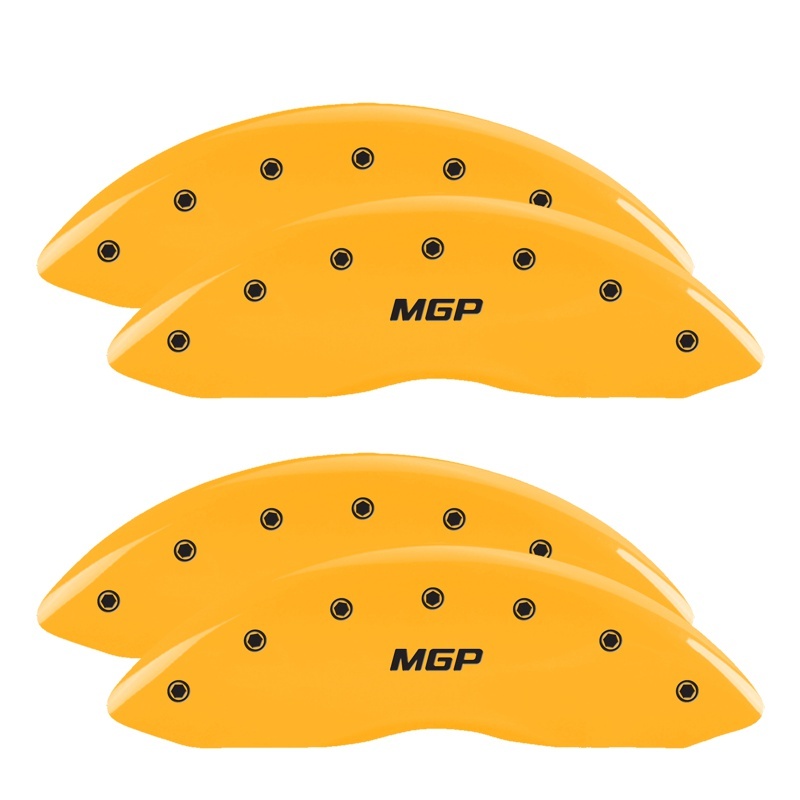 MGP 4 Caliper Covers Engraved Front & Rear SPORT Yellow finish black ch thumbnail 7