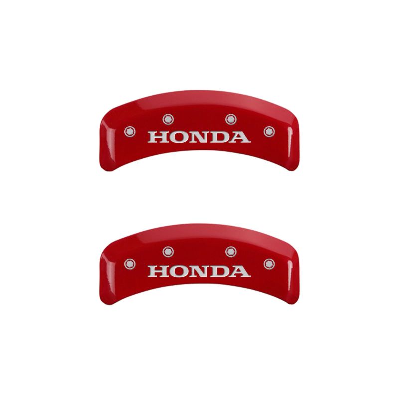 MGP 4 Caliper Covers Engraved Front & Rear Honda Red finish silver ch thumbnail 9