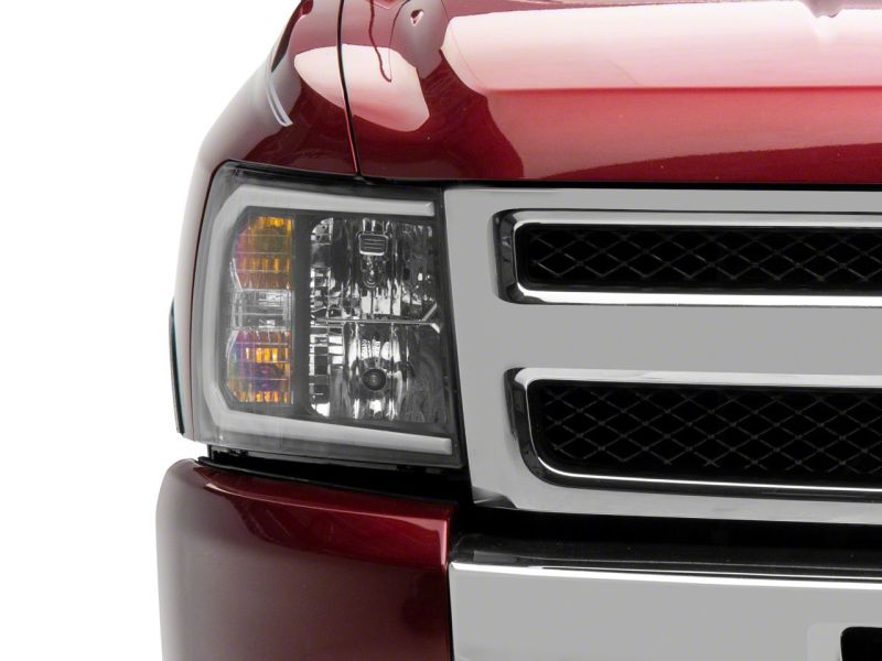 Raxiom 07-13 Chevrolet Silverado 1500 Axial Series Headlights w/ LED Bar- Black Housing (Clear Lens) thumbnail 8