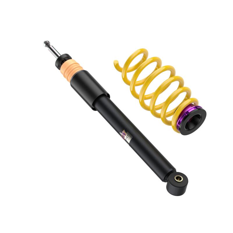 KW Variant 1 Coilover Kits 10280029 Kits, 1, 0.9 - 2.1 in. Lowered Front, 0.9 - 2.1 in. Lowered Rear, Natural/Purple Shocks, Yellow Springs, Volkswagen, Audi, Kit thumbnail 6