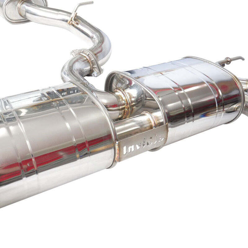 Invidia 2022+ Volkswagen Golf R MK8 76mm R400 Valved Cat Back Exhaust Rolled Titanium Tips thumbnail 5