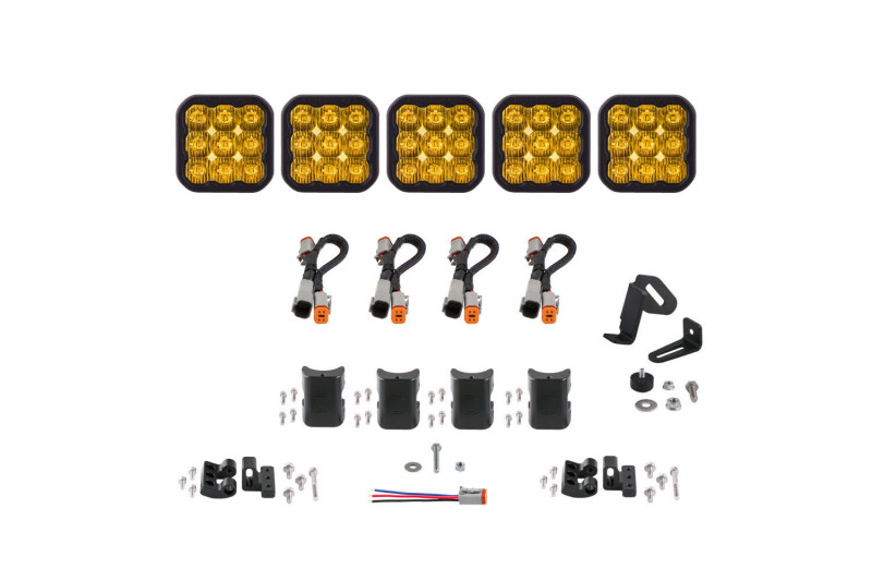 Diode Dynamics SS5 Sport Universal CrossLink 5-Pod Lightbar - Yellow Driving thumbnail 2