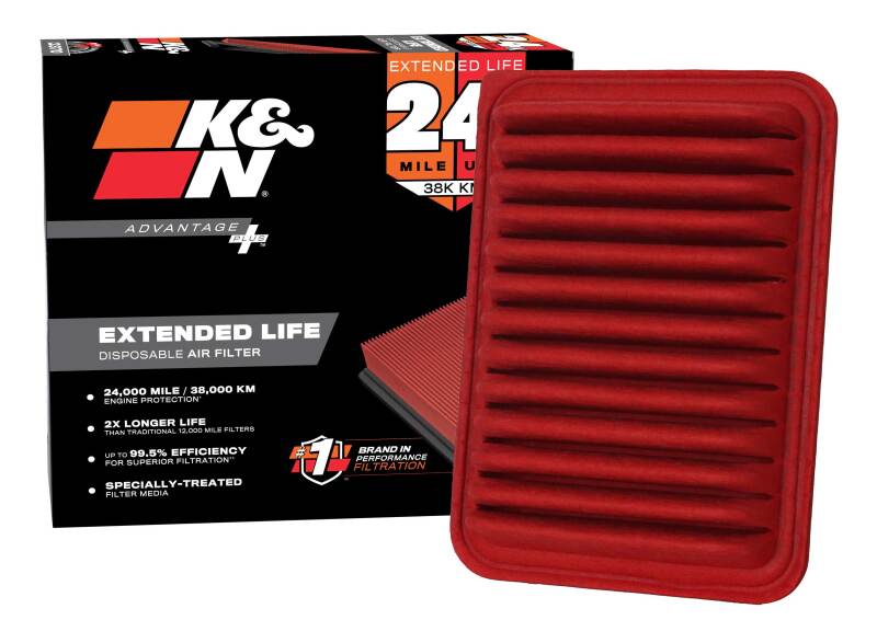 K&N Advantage Plus Air Filter 24K Miles Toyota Camry 07-12 thumbnail 2