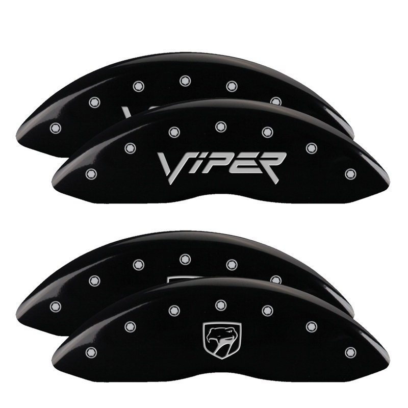MGP 4 Caliper Covers Engraved Front Gen 2/Viper Engraved Rear Gen 2/Snake Black finish silver ch thumbnail 7