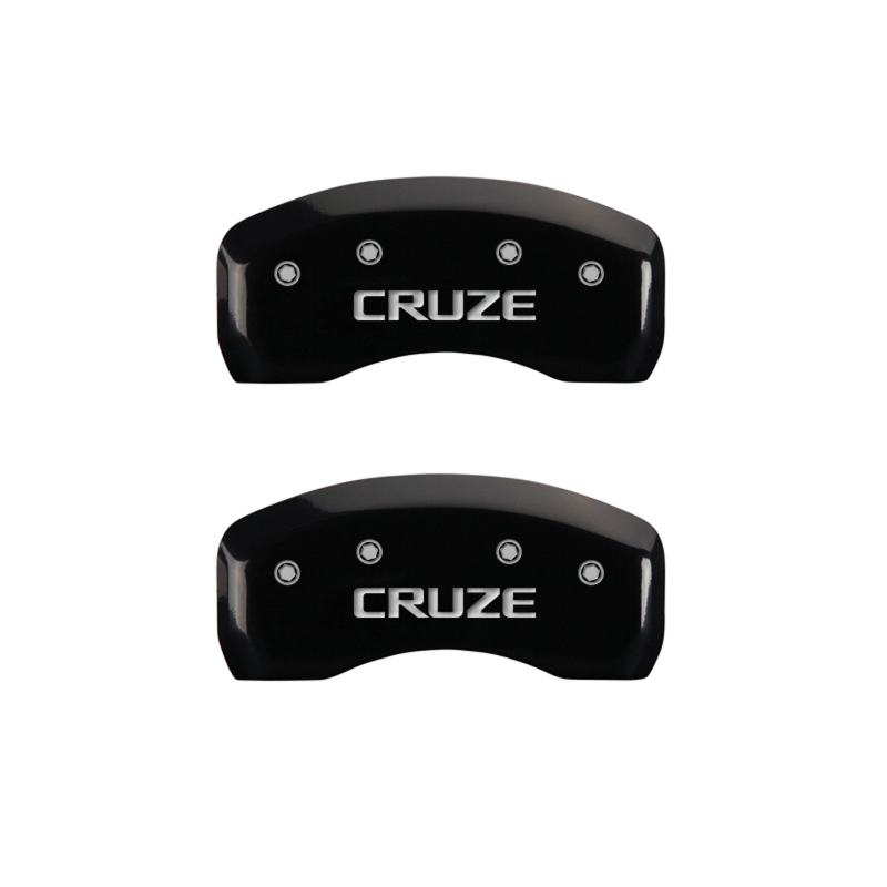 MGP 4 Caliper Covers Engraved Front & Rear Cruze Black finish silver ch thumbnail 7
