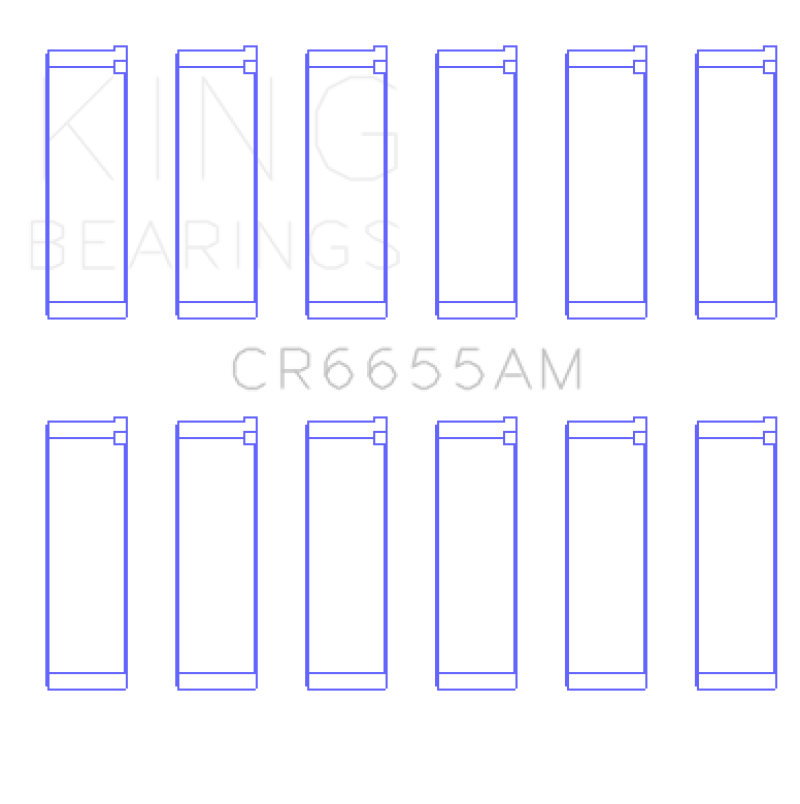 King Engine Bearings Mazda JE39 (Size STD) Connecting Rod Bearings Set (6 Pairs) thumbnail 3