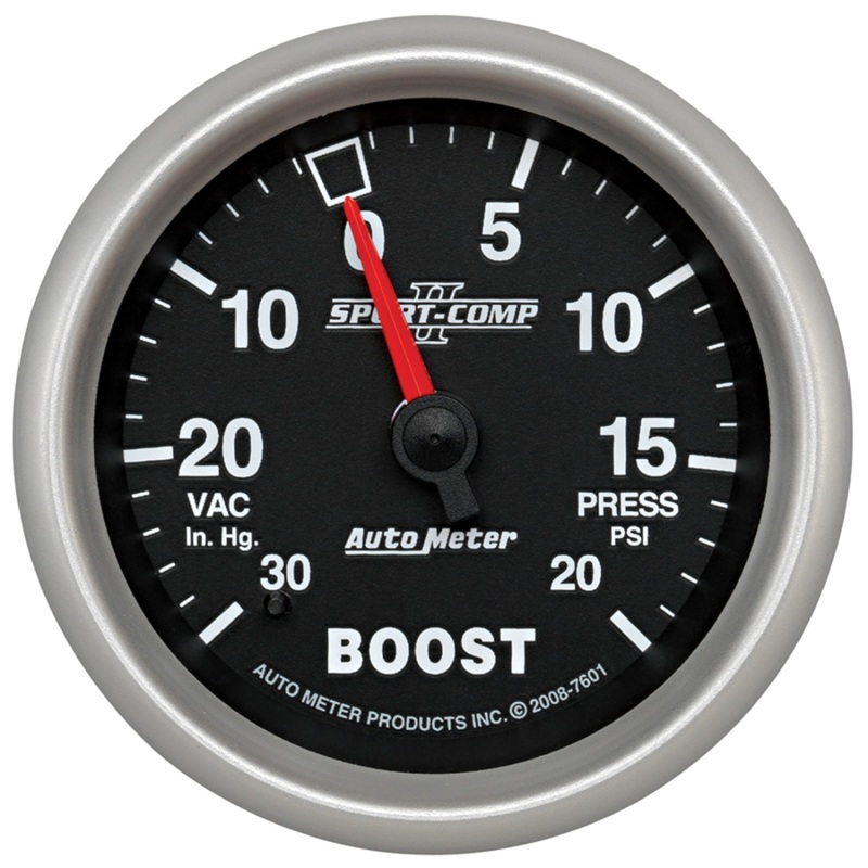 Autometer Sport-Comp II VAC/Boost 2 5/8in 30 IN HG-20PSI Mechanical Gauge thumbnail 5