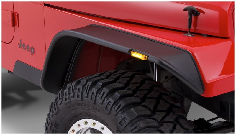 87-95 Jeep Wrangler Flat Style Flares 4pc Excludes Renegade - Black - Image 2
