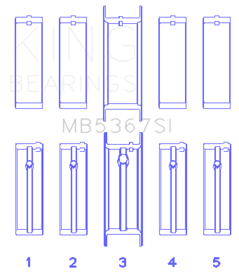 King Engine Bearings GMC 2.4L (146cu) I4 Ecotec Main Bearing Set thumbnail 4