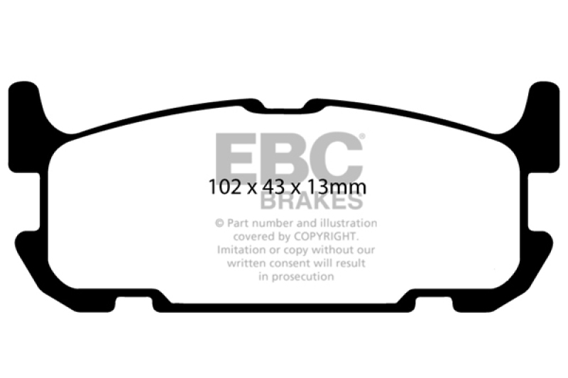 EBC 04-05 Mazda Miata MX5 1.8 (Sports Suspension) Yellowstuff Rear Brake Pads thumbnail 4