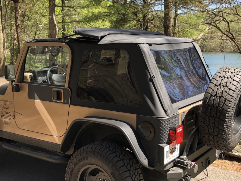 Rampage 18-21 Jeep Wrangler (JL) Unlimited Frameless TrailView Fastback Soft Top Kit - Black Diamond thumbnail 7