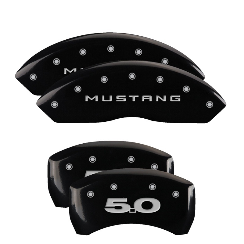 MGP 4 Caliper Covers Engraved Front 2015/Mustang Engraved Rear 2015/50 Yellow finish black ch thumbnail 6