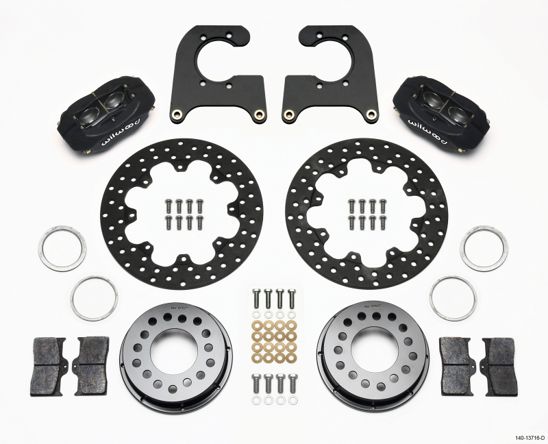 Wilwood Forged Dynalite Rear Drag Kit Drilled Rotor Ford 8.8 Special w/2.50in Offset-5 Lug