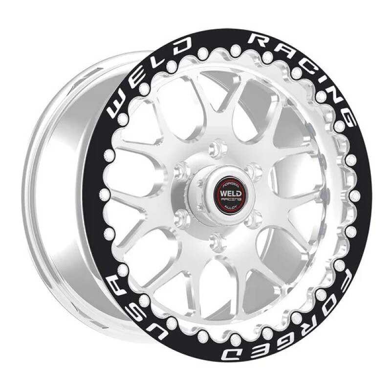 Weld S77 HD 17x7 / 5x135 BP / 4.2in. BS Polished Wheel (HD Low Pad) - Polish Single Beadlock MT