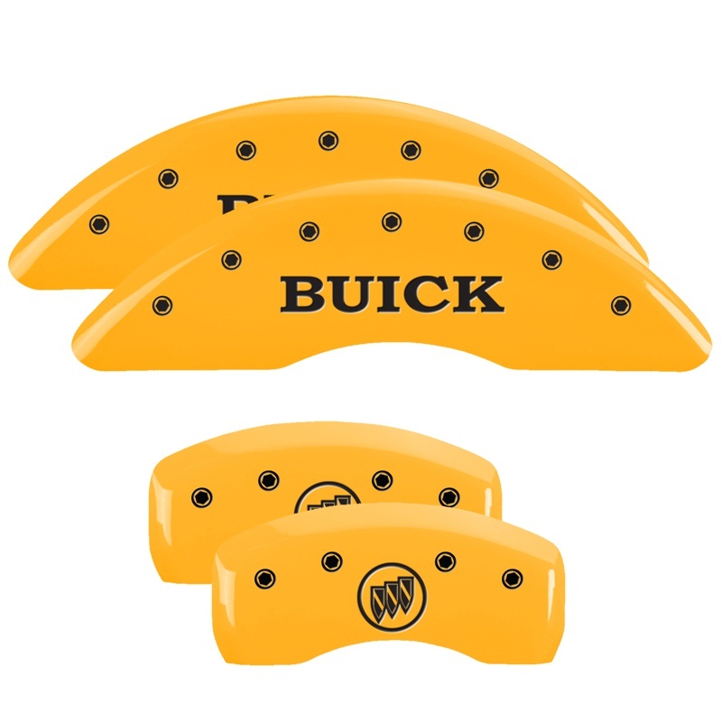 MGP 4 Caliper Covers Engraved Front Buick Engraved Rear Buick Shield Yellow finish black ch thumbnail 6