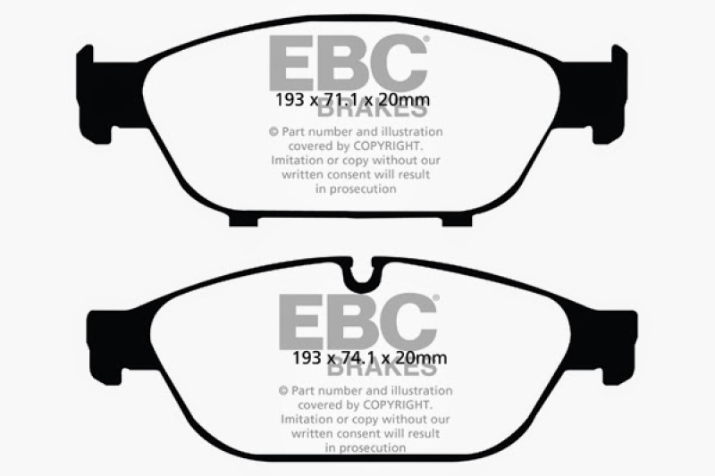 EBC 12+ Audi A6 Quattro 3.0 Supercharged Yellowstuff Front Brake Pads thumbnail 7
