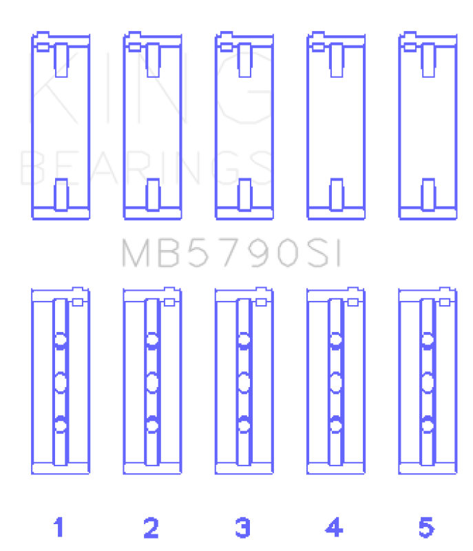 King Engine Bearings Porsche M 48 / M 48.50 (Size STD) Main Bearing Set