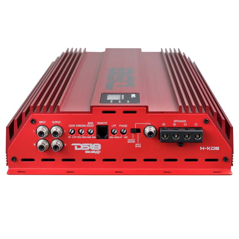 DS18 1-Channel Amp 15000 Burst/0.5ohm 8000/1ohm 4800/2ohm 2500/4ohm Watts RMS w/ Voltmeter Red