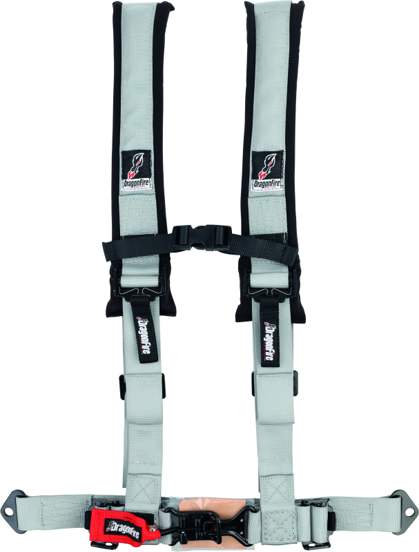 DragonFire Racing Harness- H-Style- 4-Point- 2in Buckle- Grey thumbnail 3
