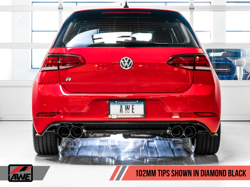 AWE Tuning 15-17 Volkswagen Golf R MK7 Track Edition Exhaust - Diamond Black Tips (102mm) thumbnail 9
